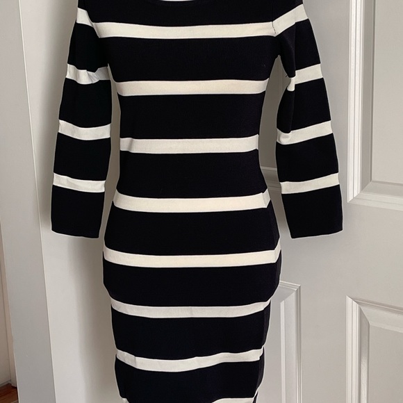 Mango Suit Striped Women White And Black knit Body Dress Size XS - Picture 5 of 16